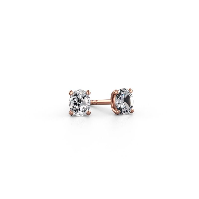 Oorstekers Sam OVL 585 rosé goud diamant 0.35 crt
