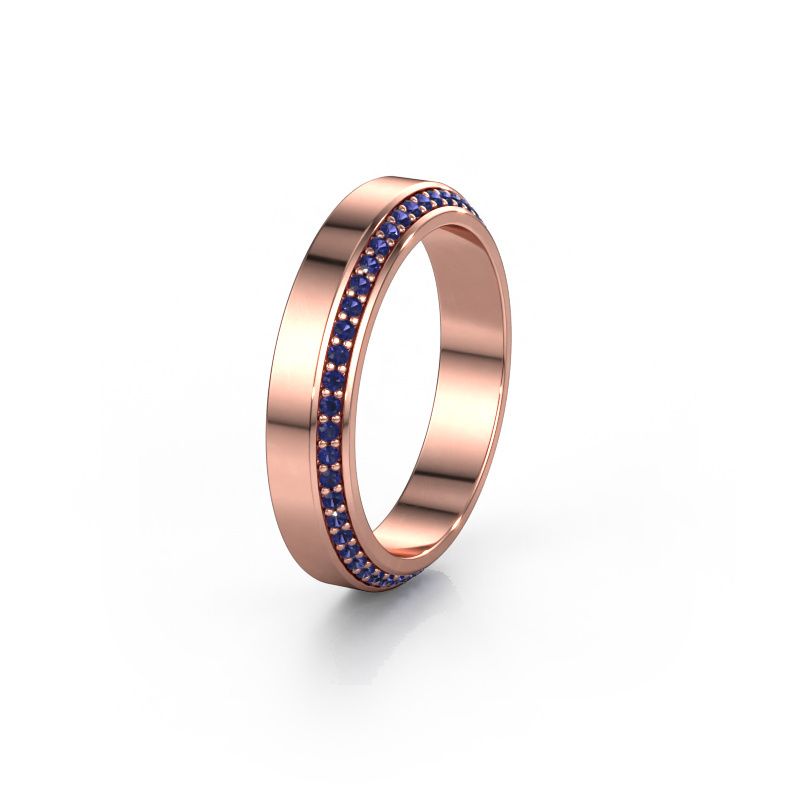 Trouwring WH2106L14C 585 rosé goud saffier ±4x2.2 mm