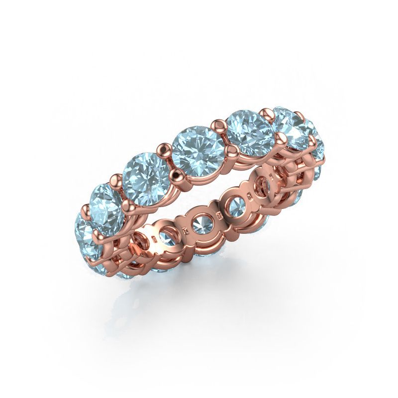 Stackable ring Michelle full 4.7 585 rose gold blue lab grown diamond 4.7 mm