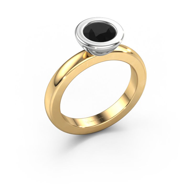 Stapelring Eloise Round 585 goud zwarte diamant 0.96 crt