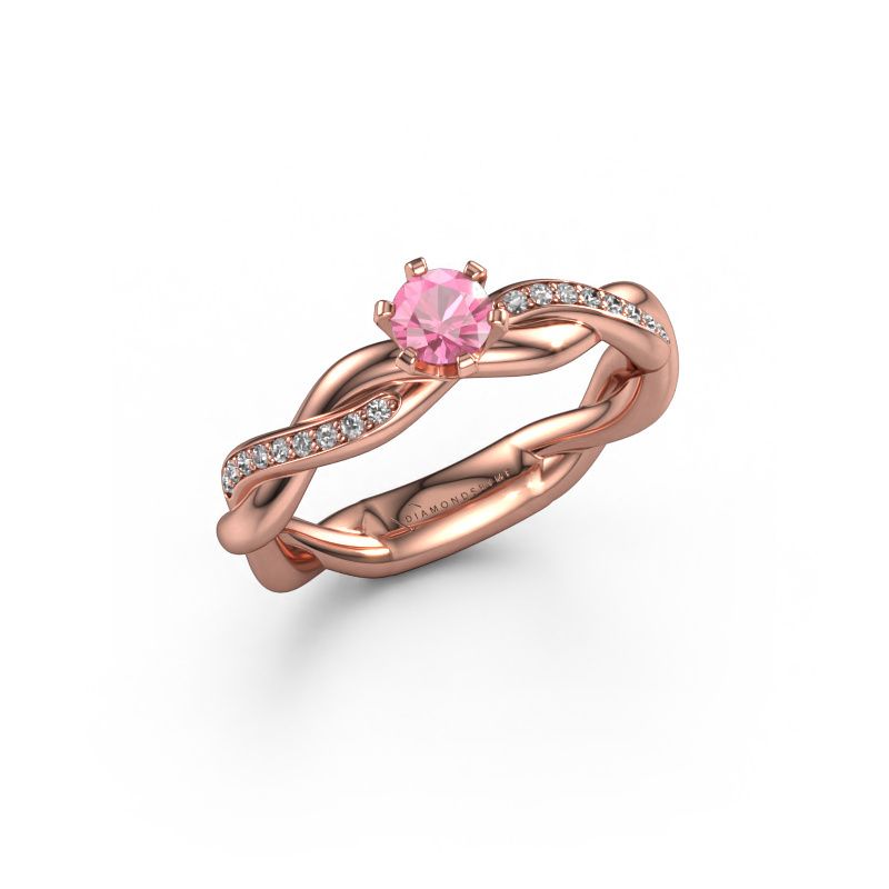 Engagement ring Page 585 rose gold pink sapphire 5.4 mm