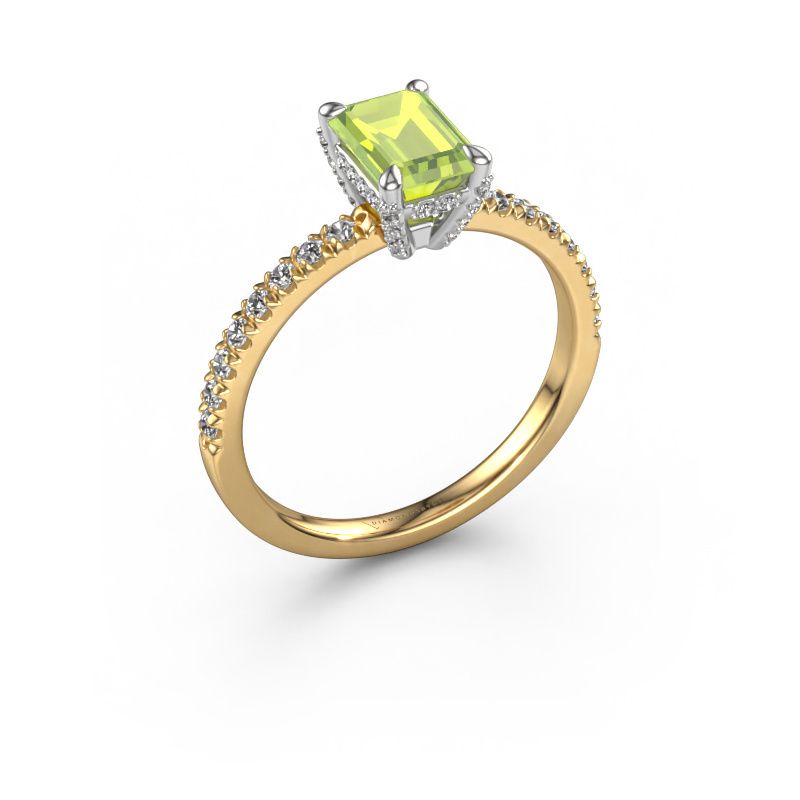 Engagement ring Saskia EME 1 585 gold peridot 7x5 mm
