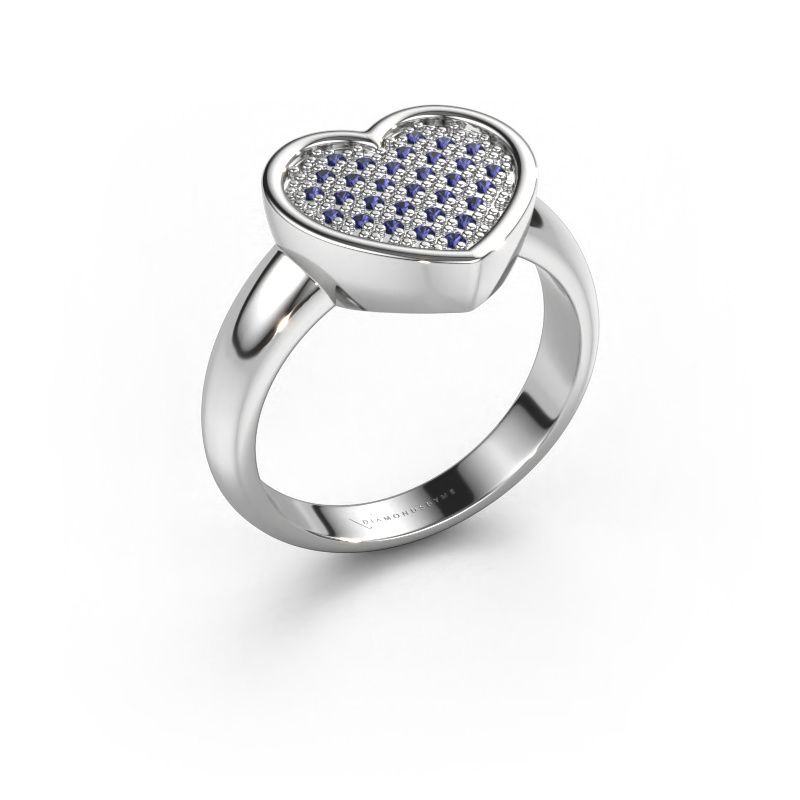 Ring Veerle 585 Weißgold Saphir 1 mm