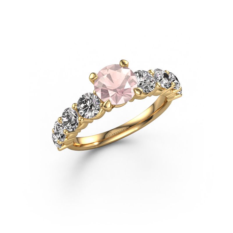 Engagement ring Deja 585 gold morganite champagne 6.5 mm
