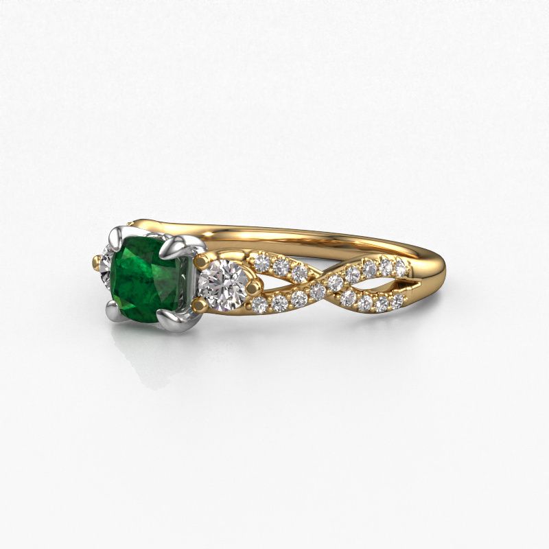 Image of Engagement Ring Marilou Cus<br/>585 gold<br/>Emerald 5 mm