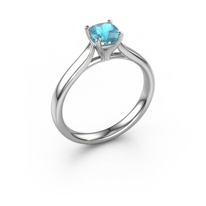 Engagement ring Mignon cus 1 950 platinum blue topaz 5 mm