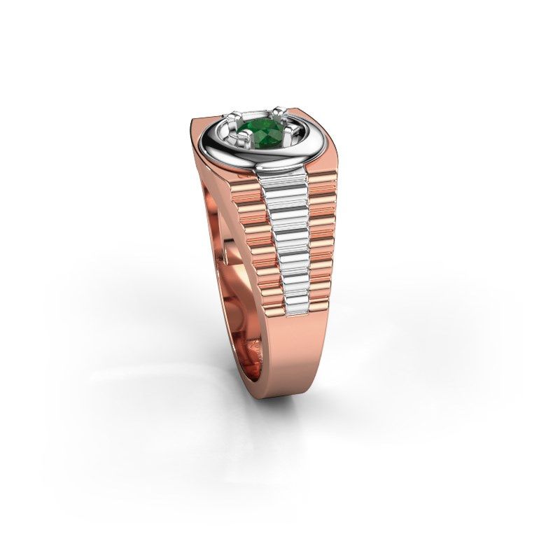 Image de Bague pour homme edward<br/>585 or rose<br/>Emeraude 4.7 mm