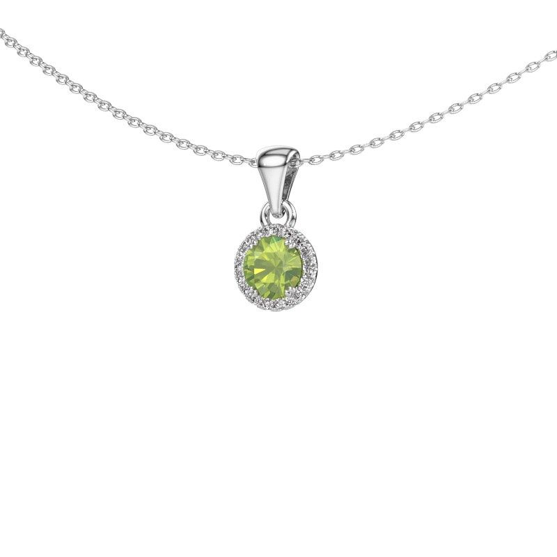 Pendentif Seline rnd 585 or blanc péridot 4.7 mm