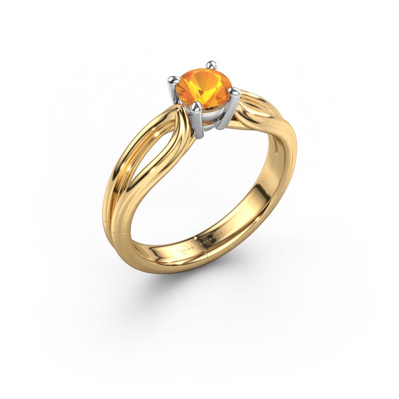 Engagement ring Antonia rnd 1 585 gold citrin 5 mm