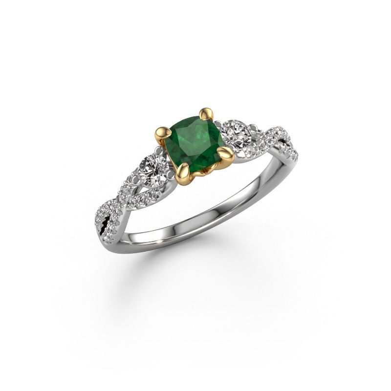 Verlobungsring Marilou CUS 585 Weißgold Smaragd 5 mm
