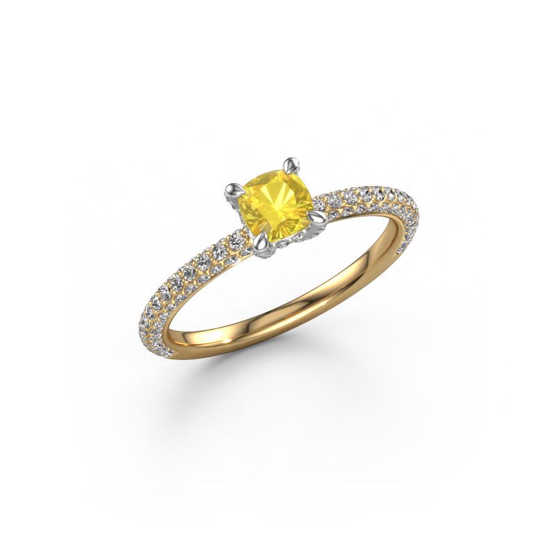 Engagement ring Saskia 2 CUS 585 gold yellow sapphire 4.5 mm