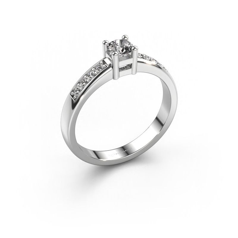 Verlovingsring Eline 2 585 witgoud zirkonia 3.7 mm