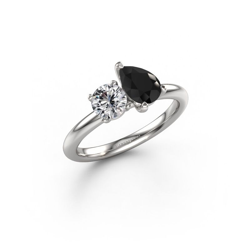 Verlobungsring Toi et Moi PER-RND 950 Platin Schwarz Diamant 1.50 crt