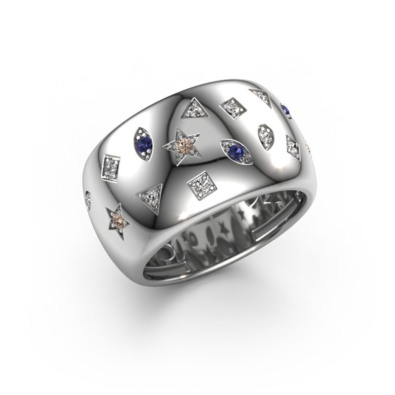 Ring Sasha 2 585 white gold sapphire 1.5 mm