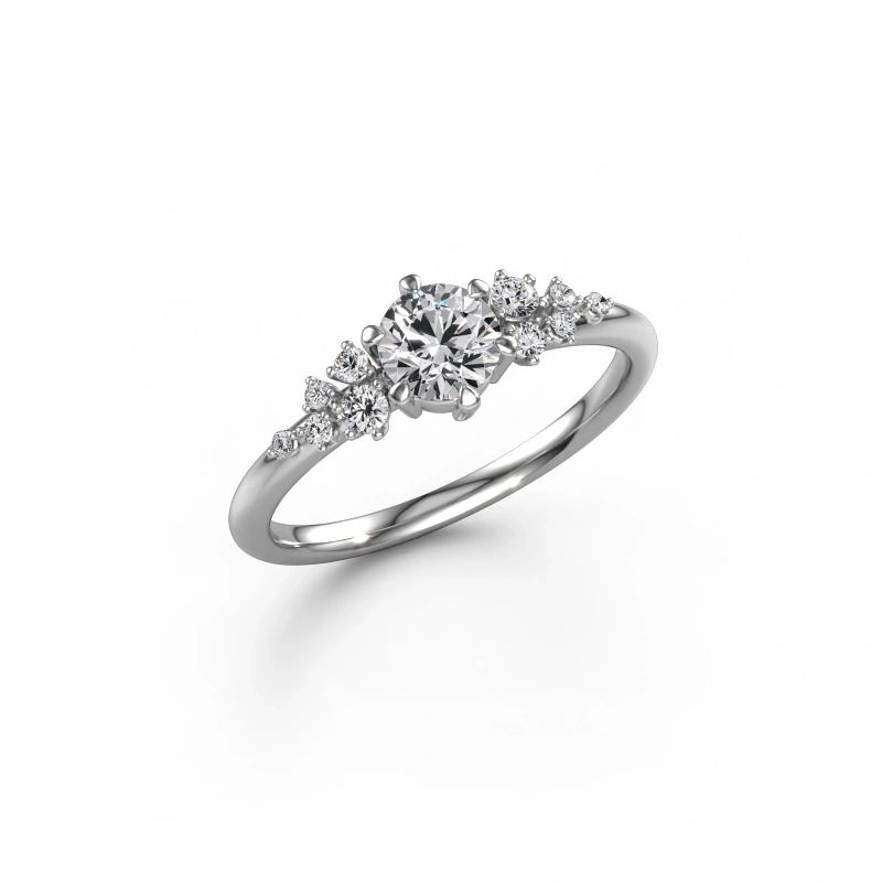 Verlovingsring Royce RND 585 witgoud zirkonia 5 mm