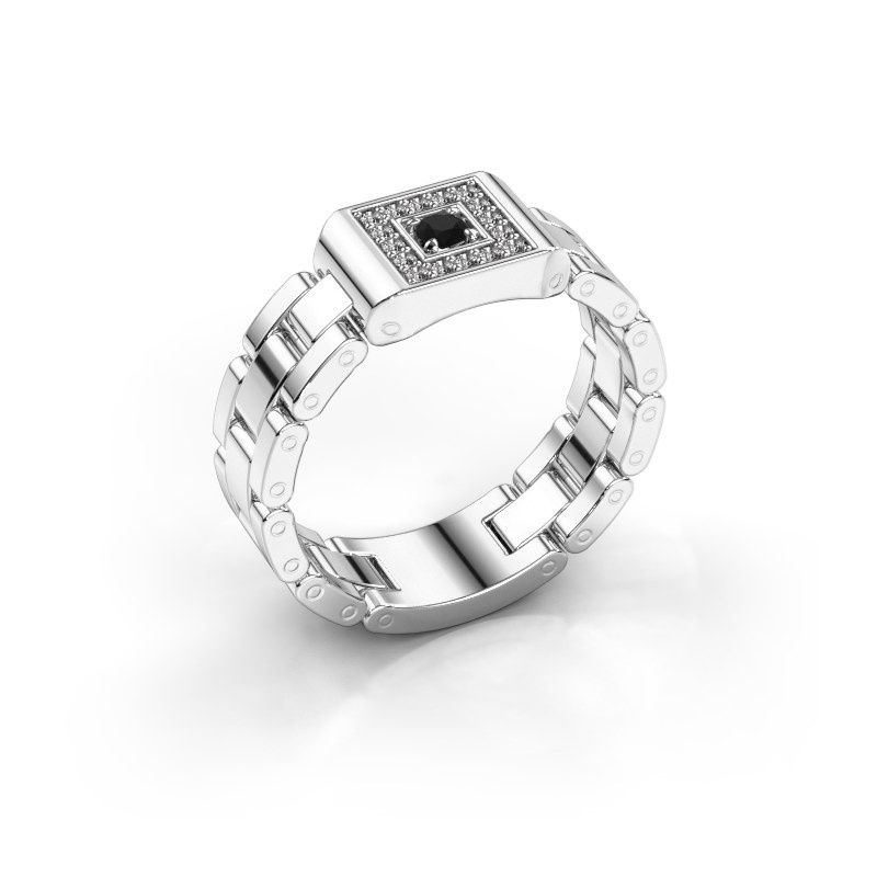 Afbeelding van Heren ring Giel 585 witgoud zwarte diamant 0.216 crt
