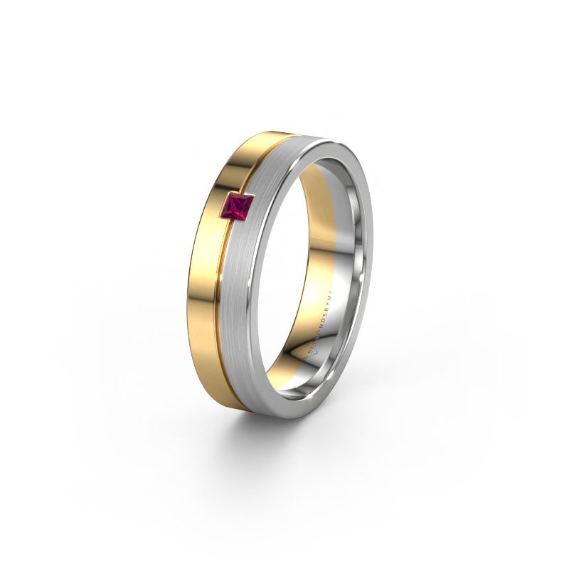 Wedding ring WH0201L15ASQPM 585 gold rhodolite ±5x1.7 mm