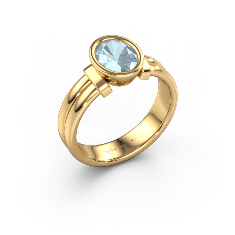 Ring Gerda 585 gold aquamarine 8x6 mm