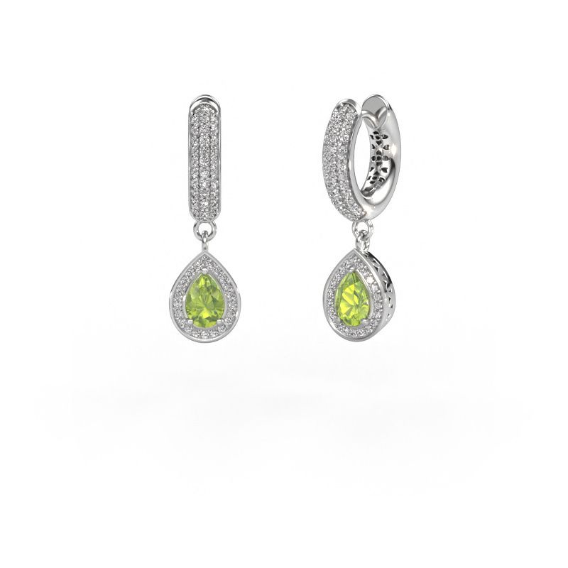 Ohrhänger Barbar 2 950 Platin Peridot 6x4 mm