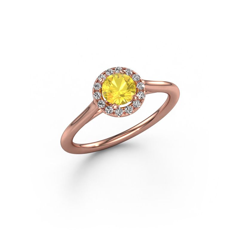 Verlobungsring Seline rnd 1 585 Roségold Gelb Saphir 5 mm