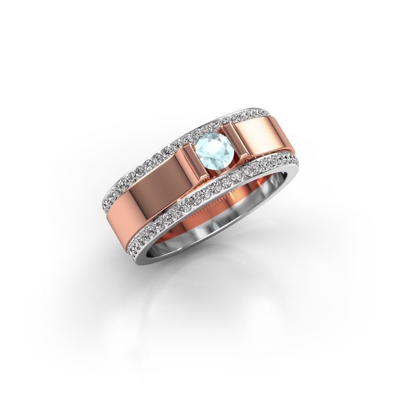 Image of Men's ring Danillo<br/>585 rose gold<br/>Aquamarine 4.2 mm