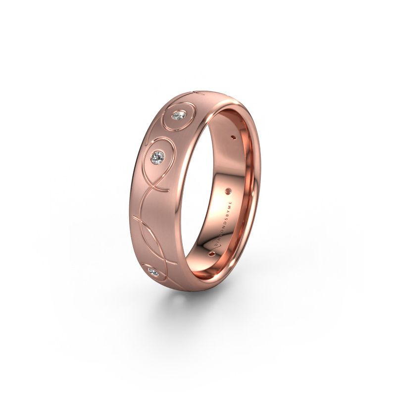 Wedding ring WH2068L36BM 585 rose gold zirconia ±6x2 mm