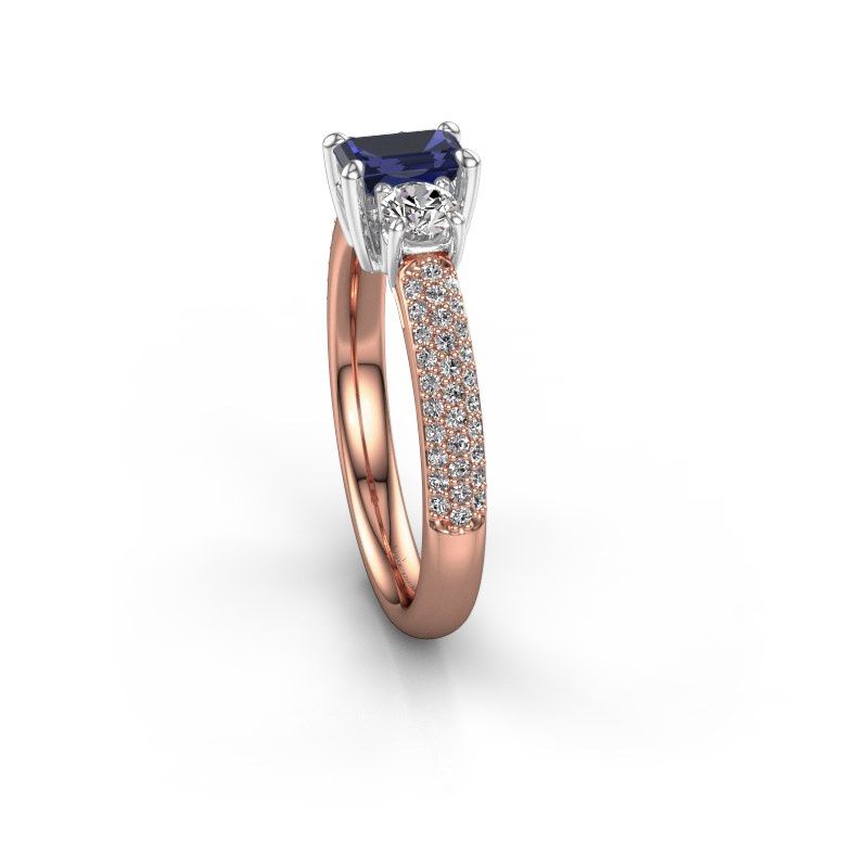 Image of Engagement Ring Marielle Eme<br/>585 rose gold<br/>Sapphire 6x4 mm