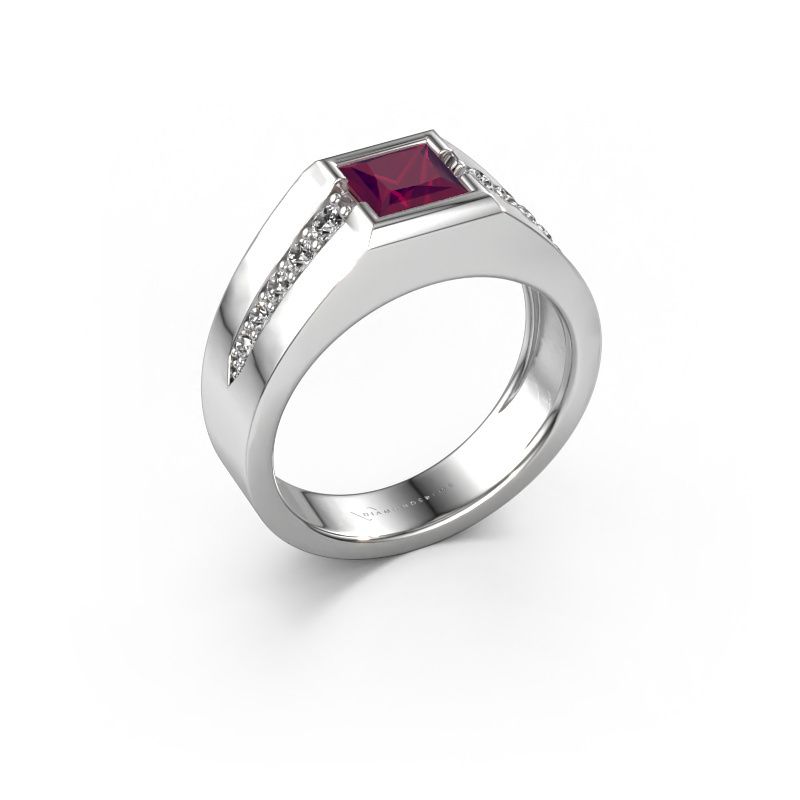 Pinkring Simon 950 platina rhodoliet 4.5 mm