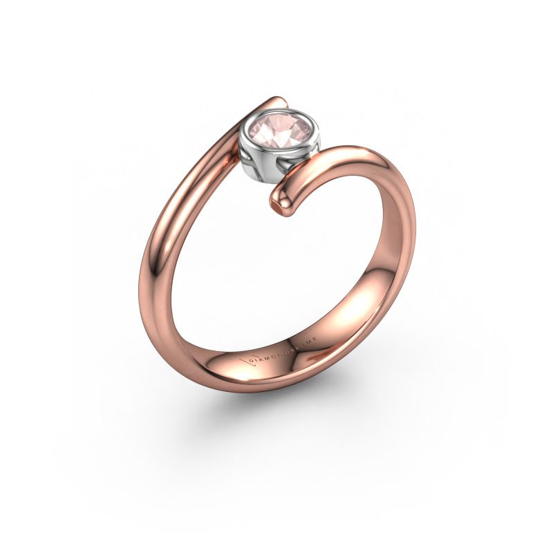 Ring Mary 585 rose gold morganite champagne 4 mm