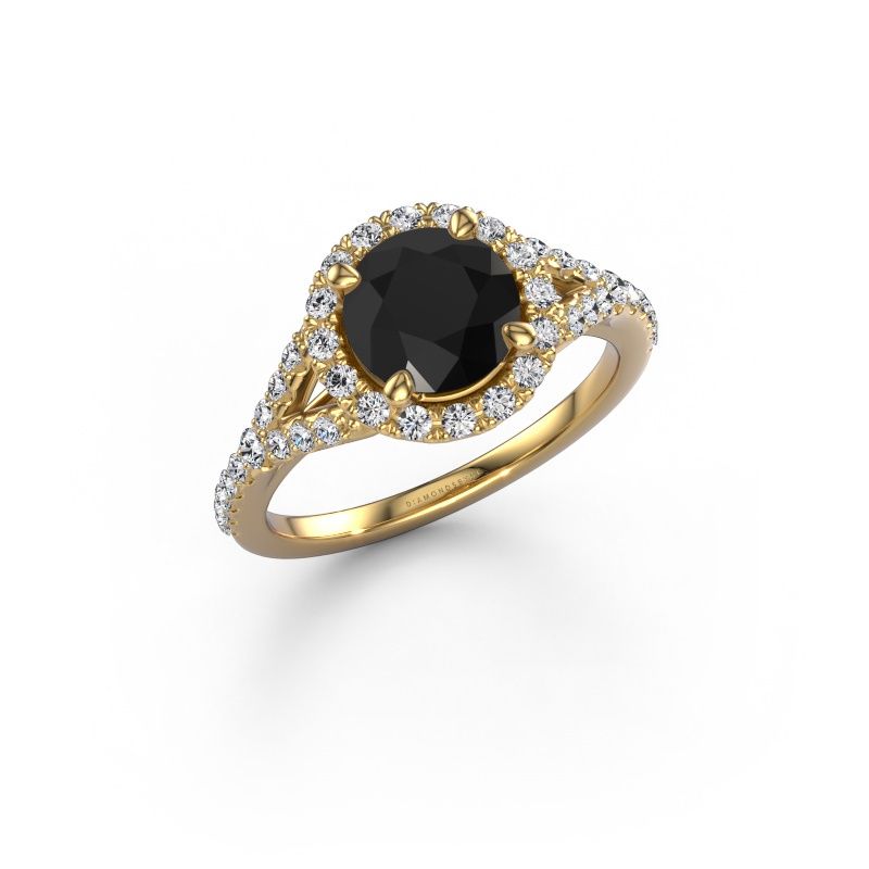 Engagement ring Kimber RND 585 gold black diamond 2.262 crt