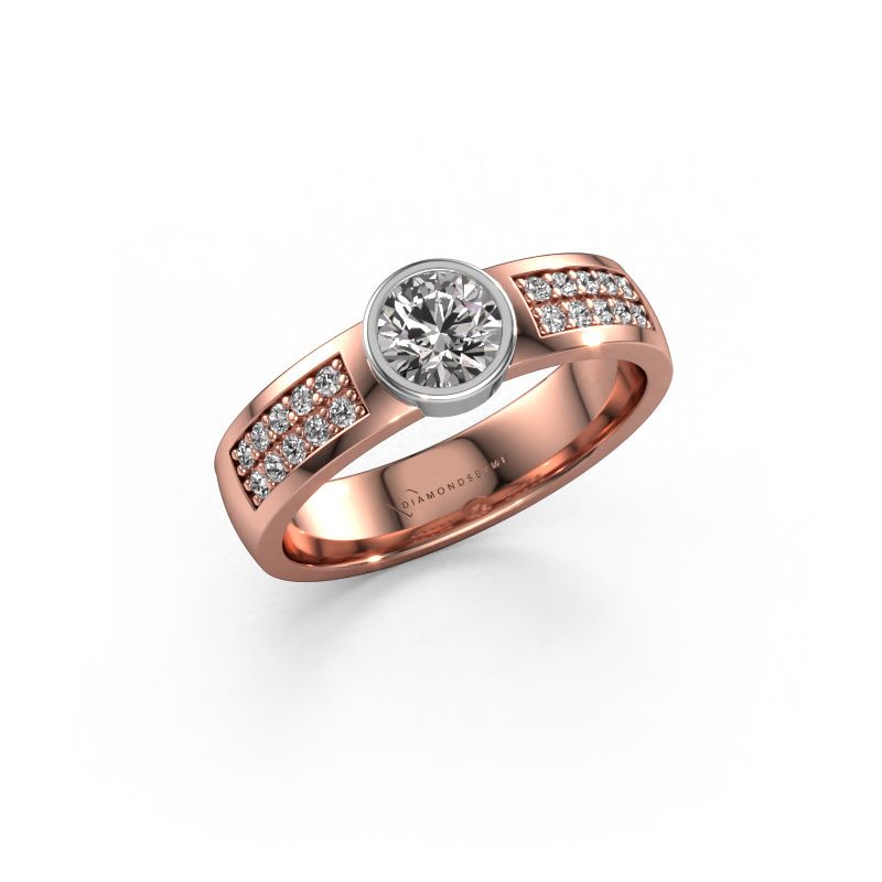 Verlobungsring Ise 3 585 Roségold Diamant 0.55 crt