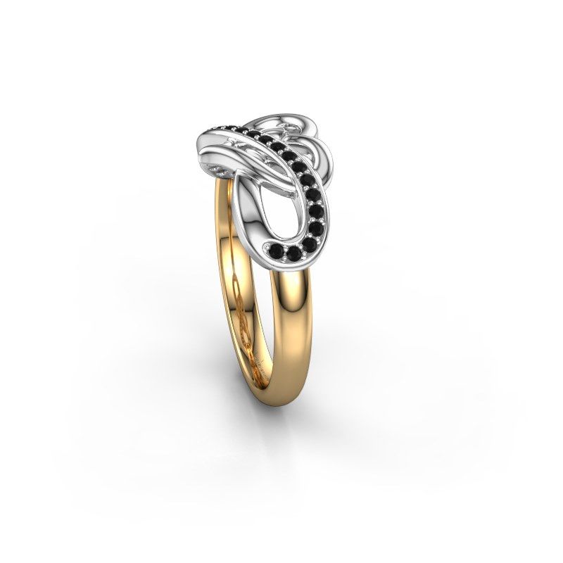 Image of Ring yael<br/>585 gold<br/>Black diamond 0.176 crt