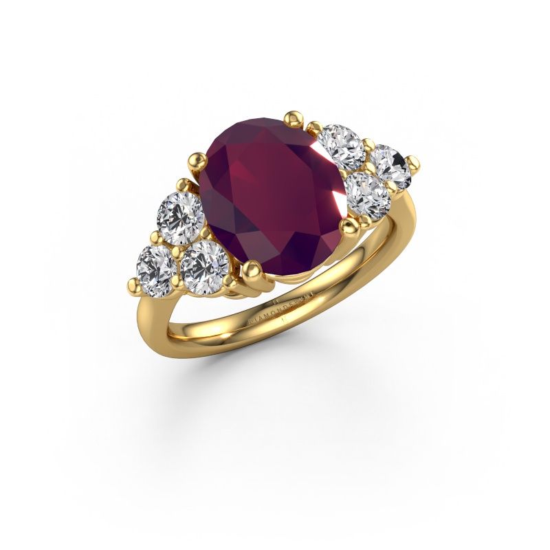 Engagement ring Serenity OVL 585 gold rhodolite 11x9 mm