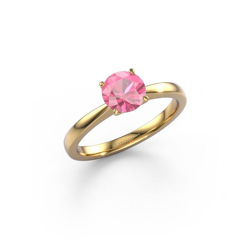 Engagement ring Kitty 585 gold pink sapphire 6.2 mm