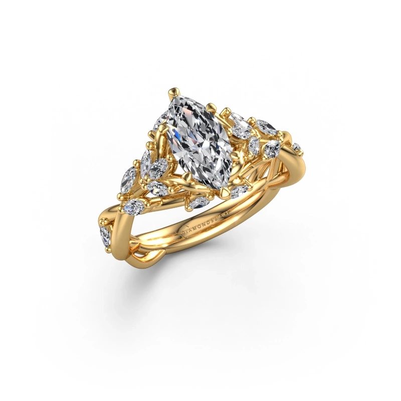 Engagement ring Samantha MRQ 585 gold lab grown diamond 1.40 crt