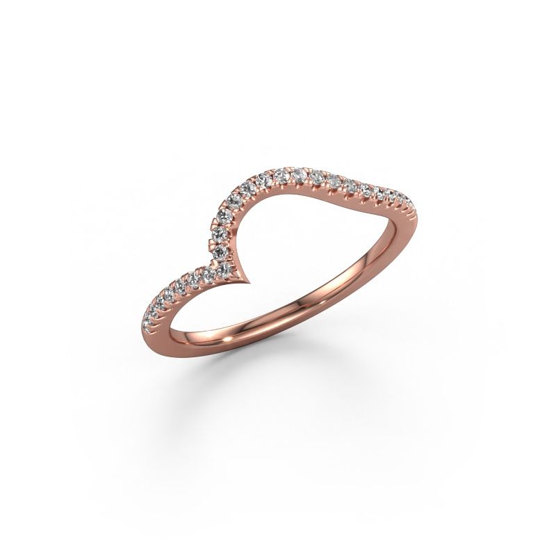 Vorsteckring SR0633-1 585 Roségold Diamant 0.18 crt