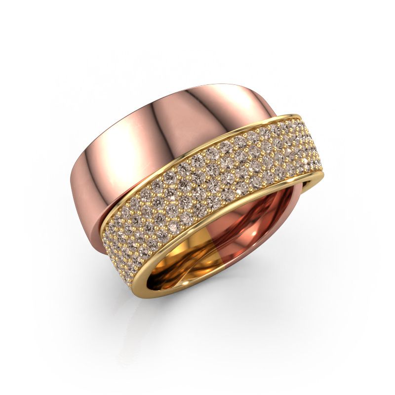 Bague Danna 585 or rose diamant brun 1.425 crt