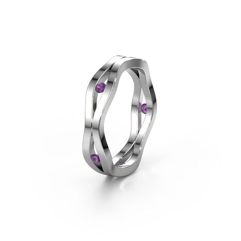Wedding ring WH2122L 585 white gold amethyst ±5x1.8 mm