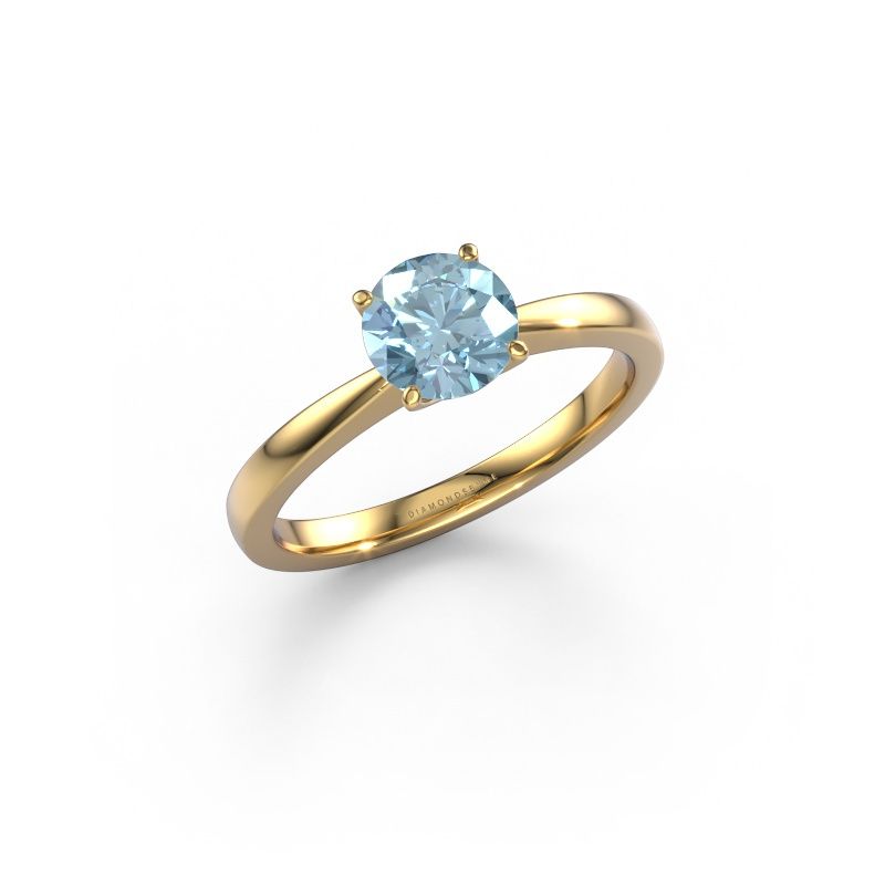 Engagement ring Kitty 585 gold blue lab grown diamond 6.2 mm