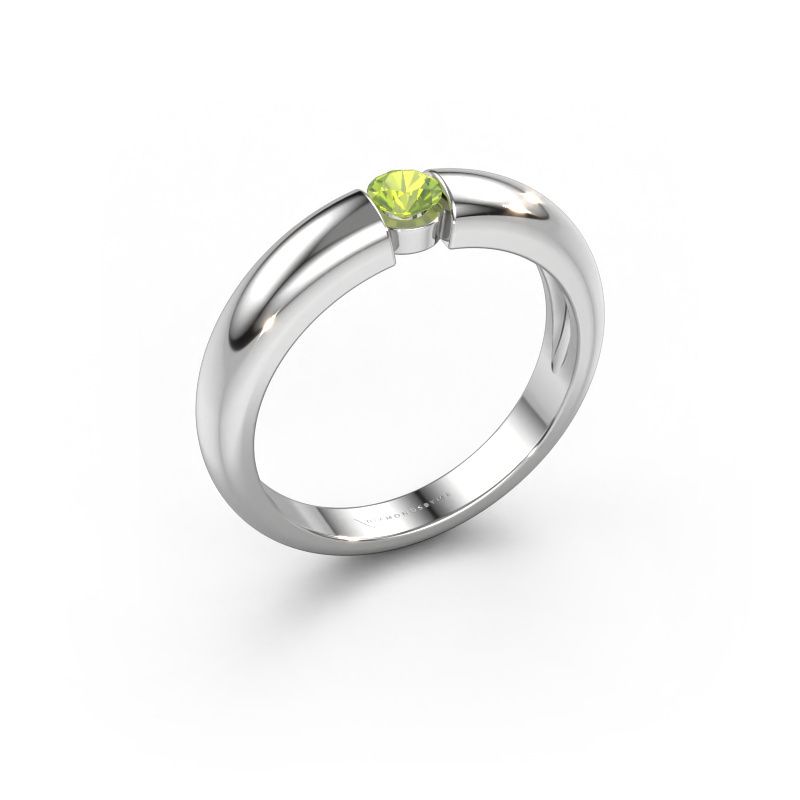 Engagement ring Amelia 585 white gold peridot 3.4 mm