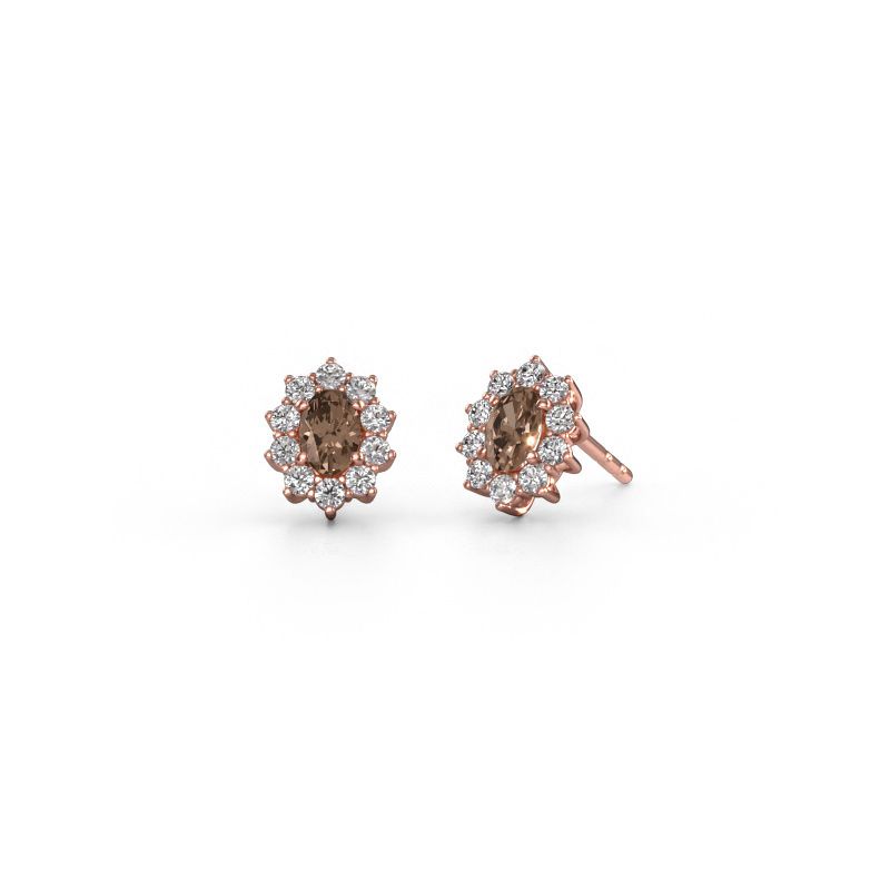 Ohrringe Leesa 585 Roségold Braun Diamant 1.40 crt