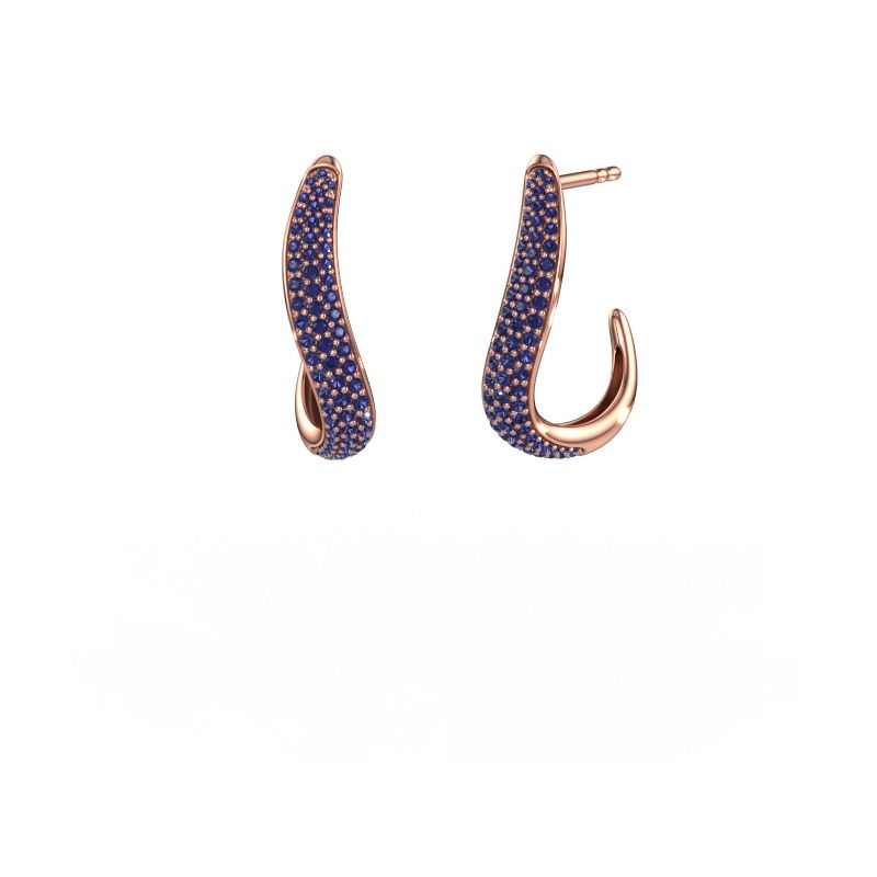 Earrings Dina 2 585 rose gold sapphire 0.8 mm