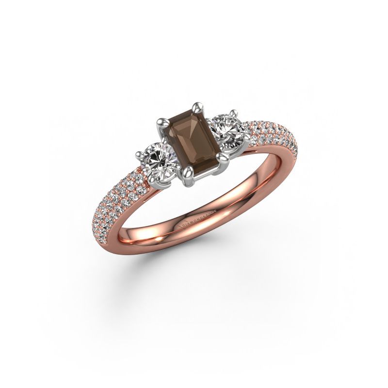 Verlobungsring Marielle EME 585 Roségold Rauchquarz 6x4 mm