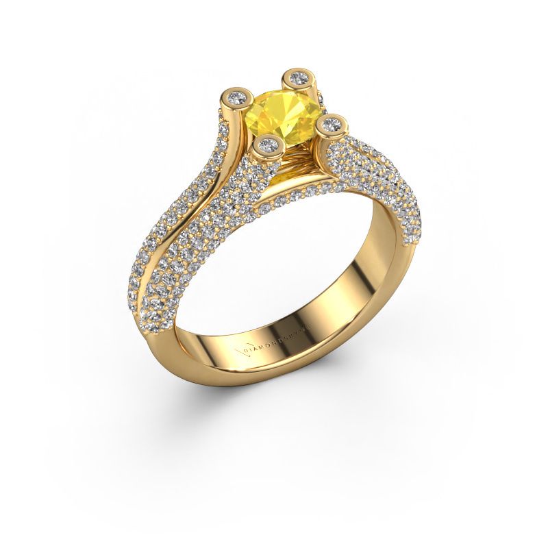 Verlobungsring Stefanie 2 585 Gold Gelb Saphir 5 mm