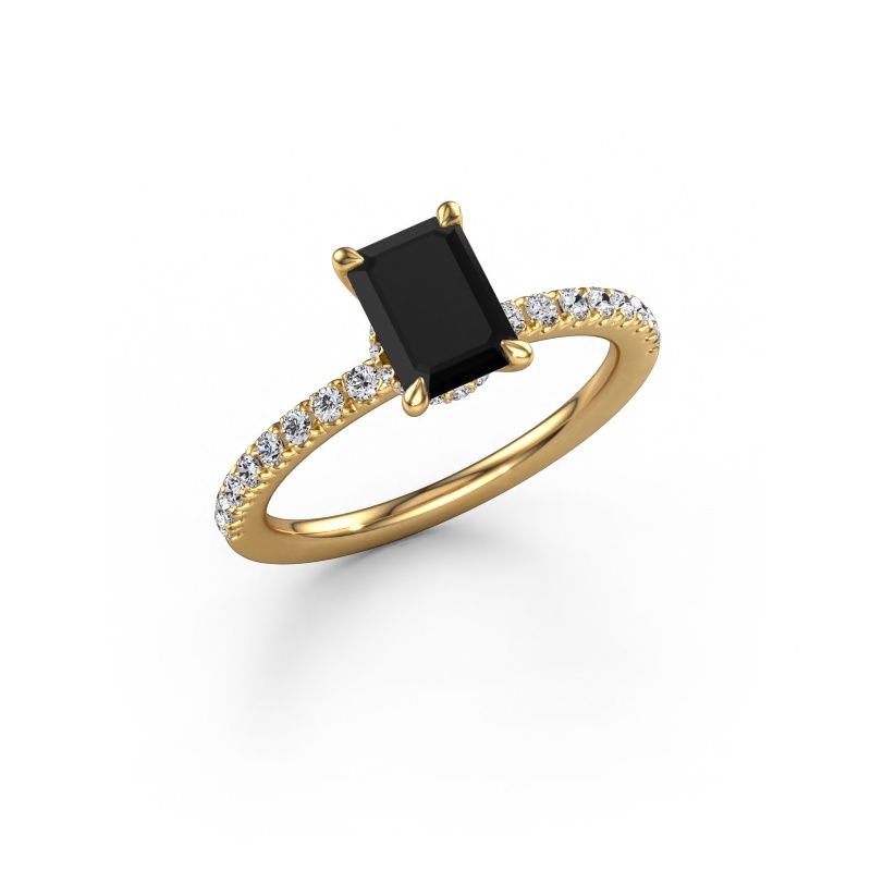 Bague de fiançailles Crystal EME 4 585 or jaune diamant noir 1.690 crt