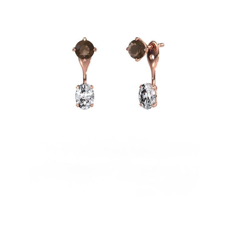 Ohrhänger Kate RND-OVL 585 Roségold Rauchquarz 5 mm