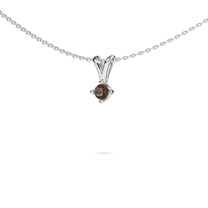 Anhänger Jannette 585 Weißgold Rauchquarz 4 mm