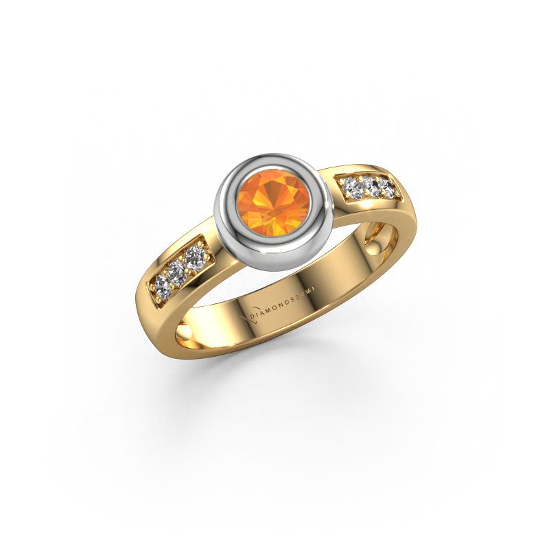Ring Charlotte Round 585 gold citrin 4.7 mm
