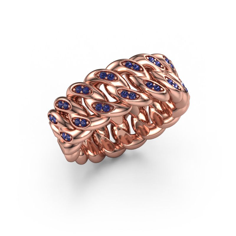 Heren ring Redouan 2 585 rosé goud saffier 1.1 mm
