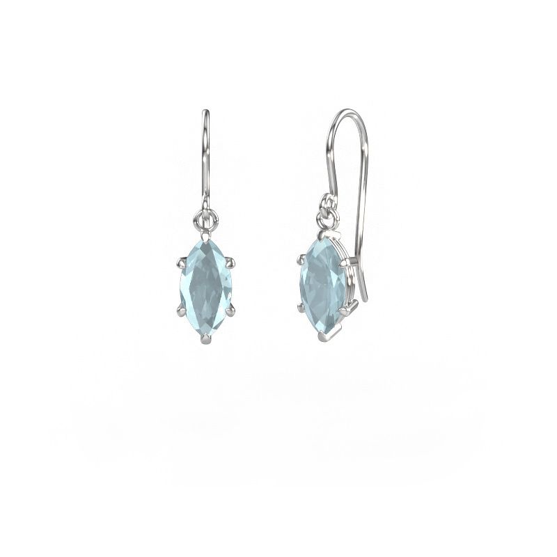 Pendants d'oreilles Laurie MRQ 1 950 platine aigue-marine 10x5 mm